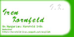 iren kornfeld business card